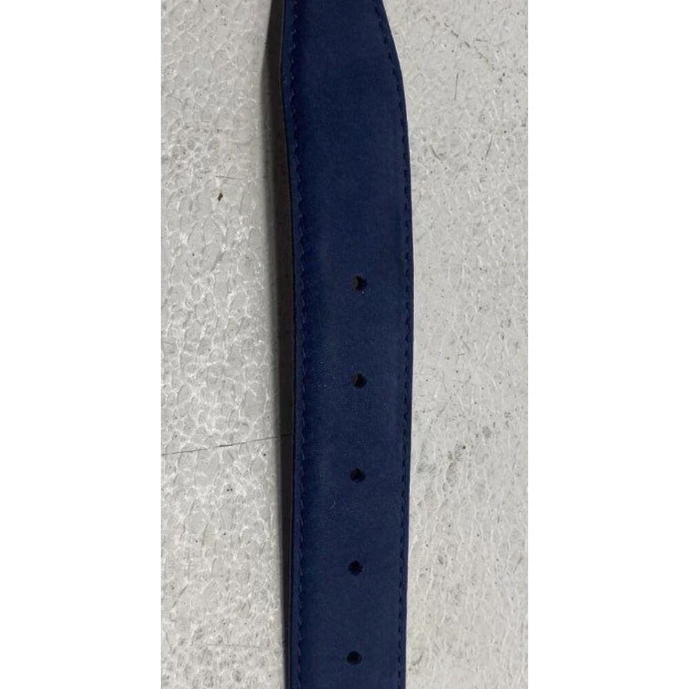 Prevedoni Bellagio Blue Leather Belt - Made in Italy - Pristine Size 46 / 115cm